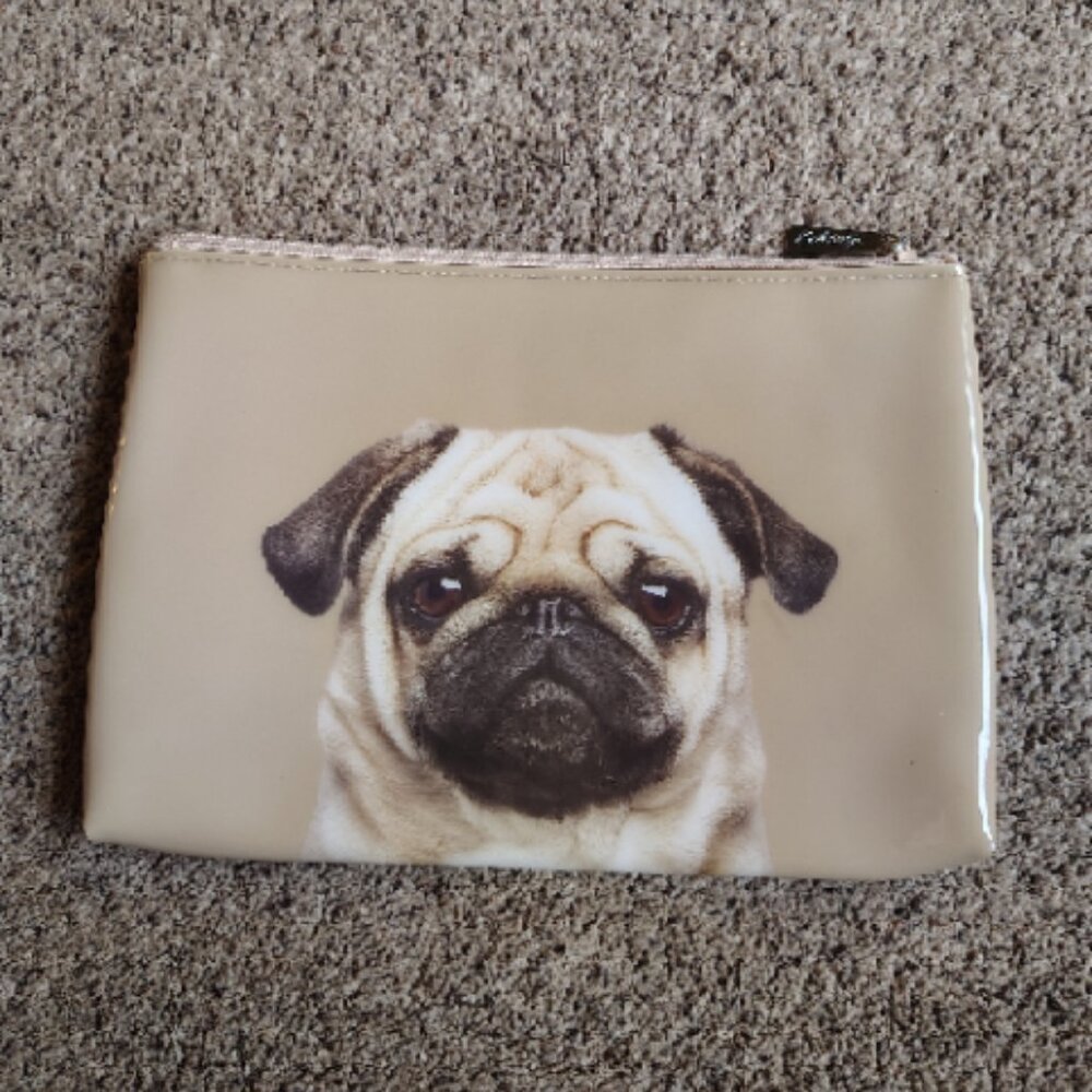 Catseye London Zip Pouch Makeup/Cosmetic Bag Pug 10” x 7”